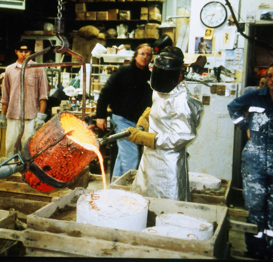 Sean M. Monaghan, MFA , Sculpture Instructor at UCSC and Cabrillo Community College.  Pouring bronze at UCSC, 2001/2016/02/40290065-Copy.jpg