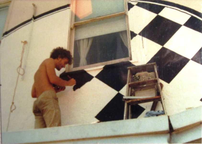 Painting Donatello's B&W Checkers, 1983